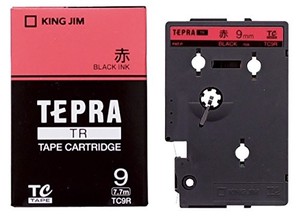 キングジム TRテープ9ミリ 赤ラベル/黒文字 TC9R 00010346