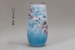 【九谷焼】8号花瓶 遊鶴