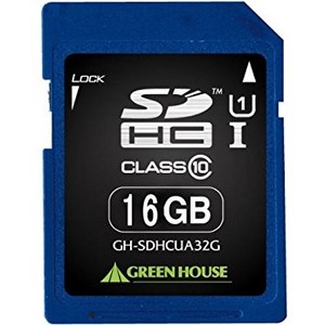GREEN HOUSE　SDHCカード【GH-SDHCUA16G 16GB】CLASS10