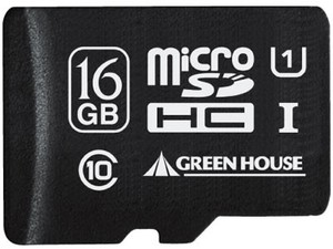 GREEN HOUSE　マイクロSDHCカード【GH-SDMRHC16GU】CLASS10