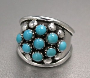 Silver-Based Turquoise/Lapis Lazuli Ring sliver Front