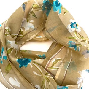 Thin Scarf Floral Pattern Printed Made in Japan