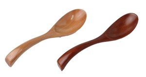 持ち手のカーブが特徴/持ち易く・深皿に置きやすい【木製】wooden/ロングレンゲ　2種