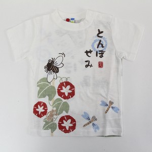 Kids' Short Sleeve T-shirt Dragonfly T-Shirt Summer Japanese Pattern