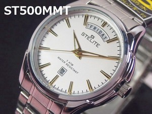 STELITEメンズ腕時計　メタルベルト　日本製ムーブメント　DAY-DATE表示　5気圧防水