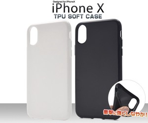 ＜スマホ用素材アイテム＞ iPhone XS/X用ソフトケース　ホワイト/ブラック