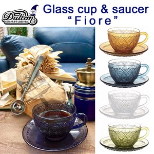 GLASS CUP & SAUCER ''FIORE''