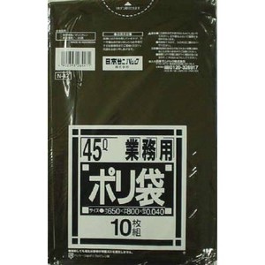 日本サニパック　N47　業務用45L厚口　黒　10枚 【 ゴミ袋・ポリ袋 】