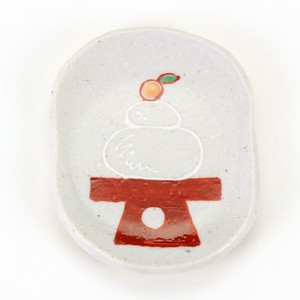 【九谷焼】箸置き豆皿 赤盛　鏡餅