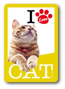 PET-07/I LOVE CAT!ステッカー07 猫好きの方に！ 猫 ねこ ネコ CAT 猫ステッカー PET 愛猫 ペット