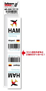 AP-239/HAM/Hamburg/ハンブルク国際空港/Europe/空港コードステッカー