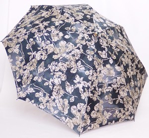 【日本製】【晴雨兼用】絹100％ジャガード　ろうけつ染め　折りたたみ傘