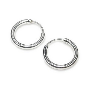 Pierced Earrings Silver Post sliver Simple 2mm