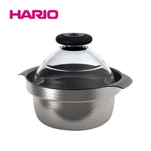 『HARIO』フタがガラスのIH対応ご飯釜雪平　GIS-200（ハリオ）