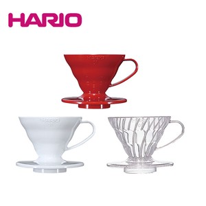 【ハリオ】1〜2杯用 V60透過ドリッパー01 （ホワイト、レッド、クリア）/2023リニューアル（スプーン無し）