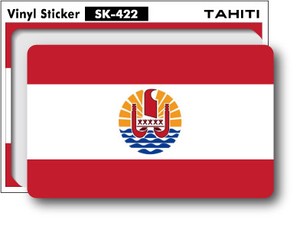SK-422/国旗ステッカー タヒチ（TAHITI) 国旗100円ステッカー スーツケースステッカー