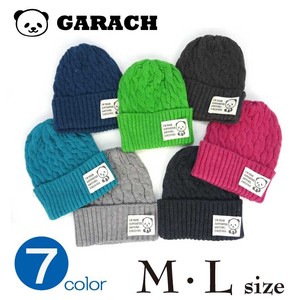 GARACH(ギャラッチ)パンダ＆ロゴワッペン付きニット帽