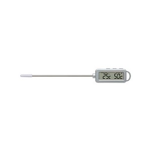 クッキング温度計 使用温度範囲-30〜+250℃ タイマー・設定温度アラーム付 ホワイト O-276WT