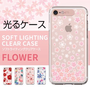 【iPhoneSE（第3世代）/SE2/8/7 ケース】 Soft Lighting Clear Case Flower