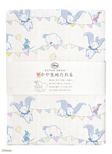 【日本製】Disney ディズニー かや生地 たおる 『 サーカス ダンボ 』 奈良の 蚊帳生地 使用