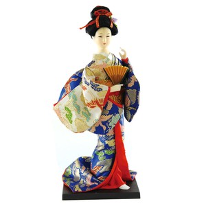 ＜和雑貨・人形＞伝統工芸　着物　9インチ　みやび人形　日本人形　扇子　No.303-022