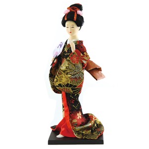 ＜和雑貨・人形＞伝統工芸　着物　9インチ　みやび人形　日本人形　団扇　B　No.303-025