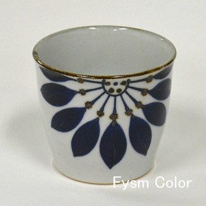 Hasami ware Cup Flower Blue Japanese Buckwheat Chops Made in Japan