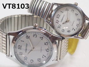 VITAROSOメンズ、レディース腕時計　ペア　ジャバラベルト　日本メーカームーブメント　見やすい文字盤