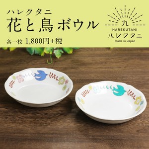 【オリジナル九谷ブランド】花と鳥 ボウル/ハレクタニ
