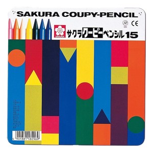 【(SAKURA)サクラクレパス】ク−ピ−ペンシル15色（缶入）