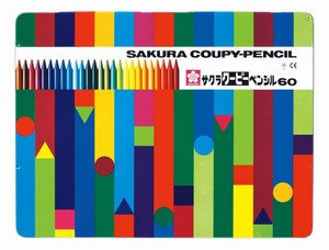 【(SAKURA)サクラクレパス】ク−ピ−ペンシル60色（缶入）
