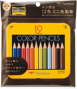 【Tombow(トンボ鉛筆)】ミニ色鉛筆12色NQ 削り器付きパック