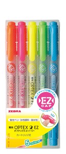 【ZEBRA(ゼブラ)】蛍光オプテックス2-EZ 5色セット(蛍光ペン)