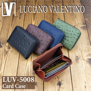 ★LUV-5008★Luciano Valentino ﾙﾁｱｰﾉﾊﾞﾚﾝﾁﾉ オーストリッチ型押し  小銭入れ付きパスケース