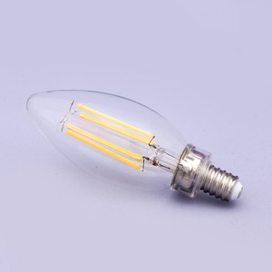 LEDフィラメント電球【4W/E12水雷型シャンデリア電球】