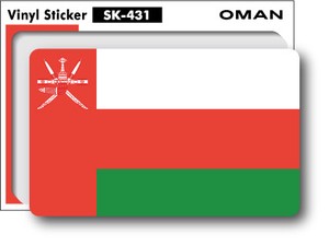 SK-431/国旗ステッカー オマーン（OMAN) 国旗100円ステッカー スーツケースステッカー