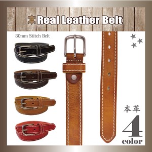 Belt Cattle Leather Stitch Spring/Summer Unisex Genuine Leather