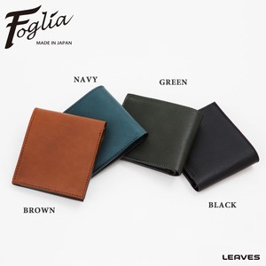 【Foglia】オイルレザー二つ折り財布　日本製