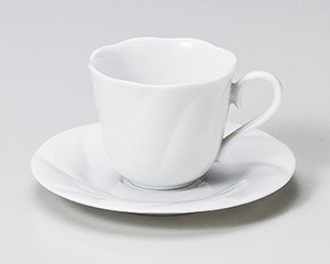 花形コーヒー碗と受皿【日本製　美濃焼】