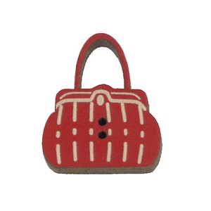 フランス製　木製ボタン　アトリエ ボヌール ドゥ ジュール 【赤いハンドバッグ】