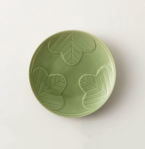 小田陶器 engi紋 えんぎもん 12cm小皿 松 レリーフ/緑釉[日本製/美濃焼/和食器]