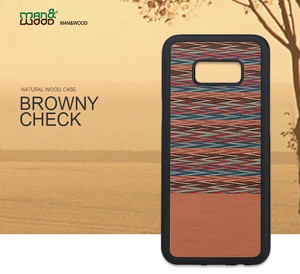【Galaxy S9】 【Galaxy S9+】天然木ケース Browny Check（ブラウニーチェック）