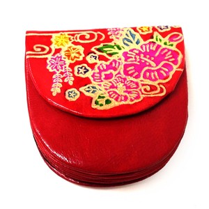 Coin Purse Red Pocket Genuine Leather