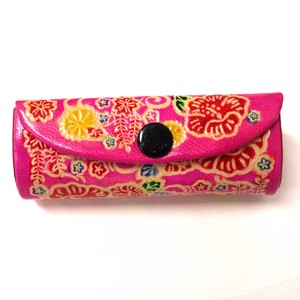 Pouch/Case Pink Genuine Leather