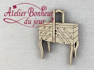 フランス製　木製ボタン　アトリエ ボヌール ドゥ ジュール 【裁縫箱】