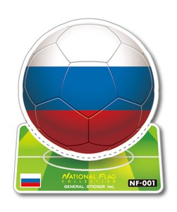 NF-001/ロシア/サッカーボールステッカー/ ワールドカップ W杯 スポーツ観戦に！