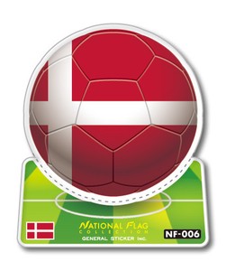 NF-006/デンマーク/サッカーボールステッカー/ ワールドカップ W杯 スポーツ観戦に！