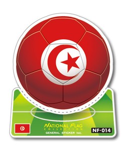 NF-014/チュニジア/サッカーボールステッカー/ ワールドカップ W杯 スポーツ観戦に！