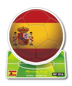 NF-016/スペイン/サッカーボールステッカー/ ワールドカップ W杯 スポーツ観戦に！