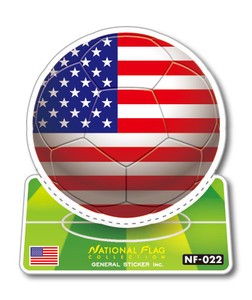 NF-022/アメリカ/サッカーボールステッカー/ ワールドカップ W杯 スポーツ観戦に！